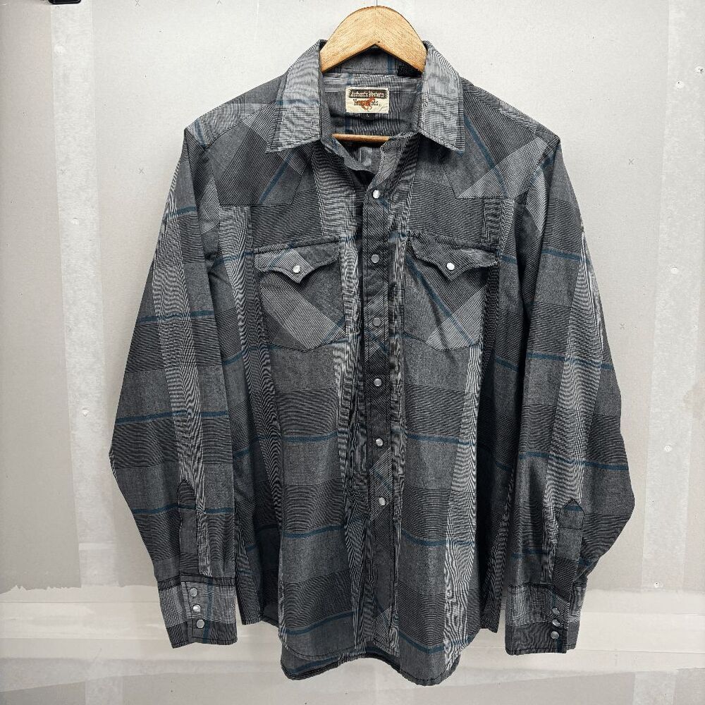 Vintage Youngbloods Western Button Down Shirt L Pearl‎ Snaps 80s Made In Korea
